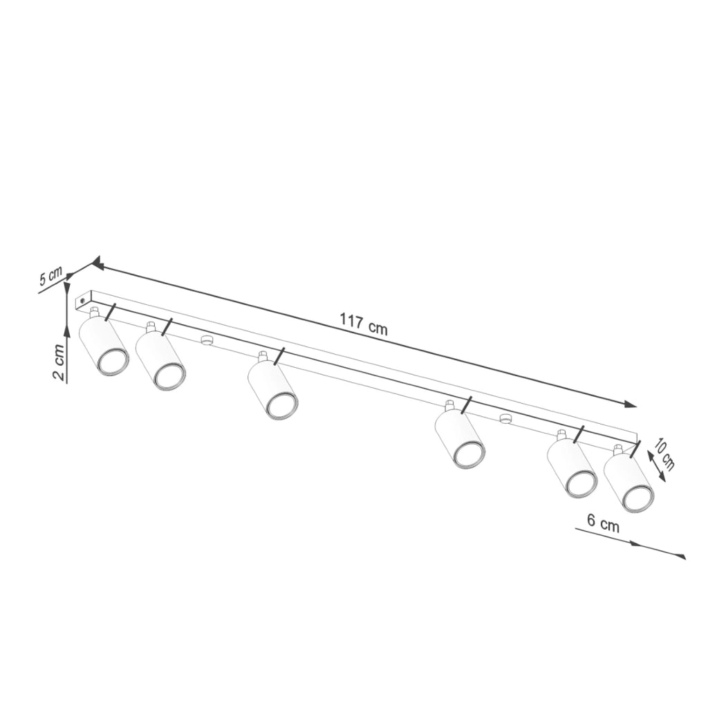 Plafoniera TORQUE Pure Lume beige 117cm 6xGU10 orientabili
