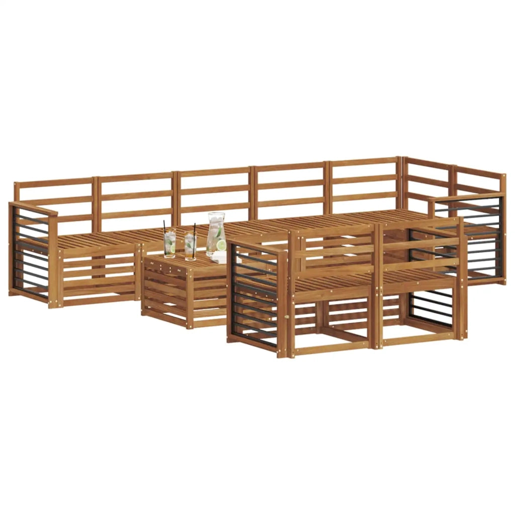 Set divani 9 pcs Naturale Legno di Acacia Massello 3375059