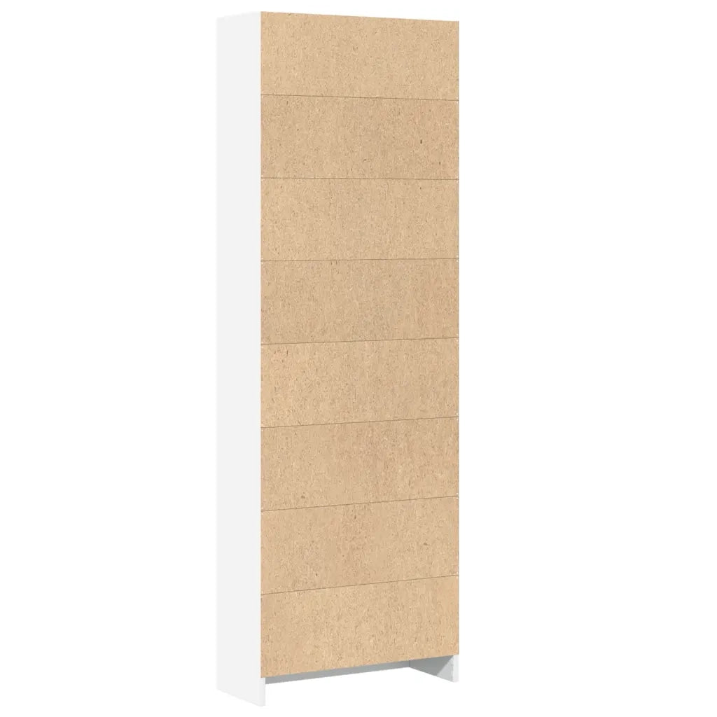 Libreria Bianca 60x24x176 cm in Legno Massello 857821