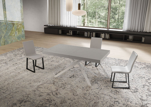Tavolo Allungabile 160/420x90 cm Niket Cashmere Gambe Bianche