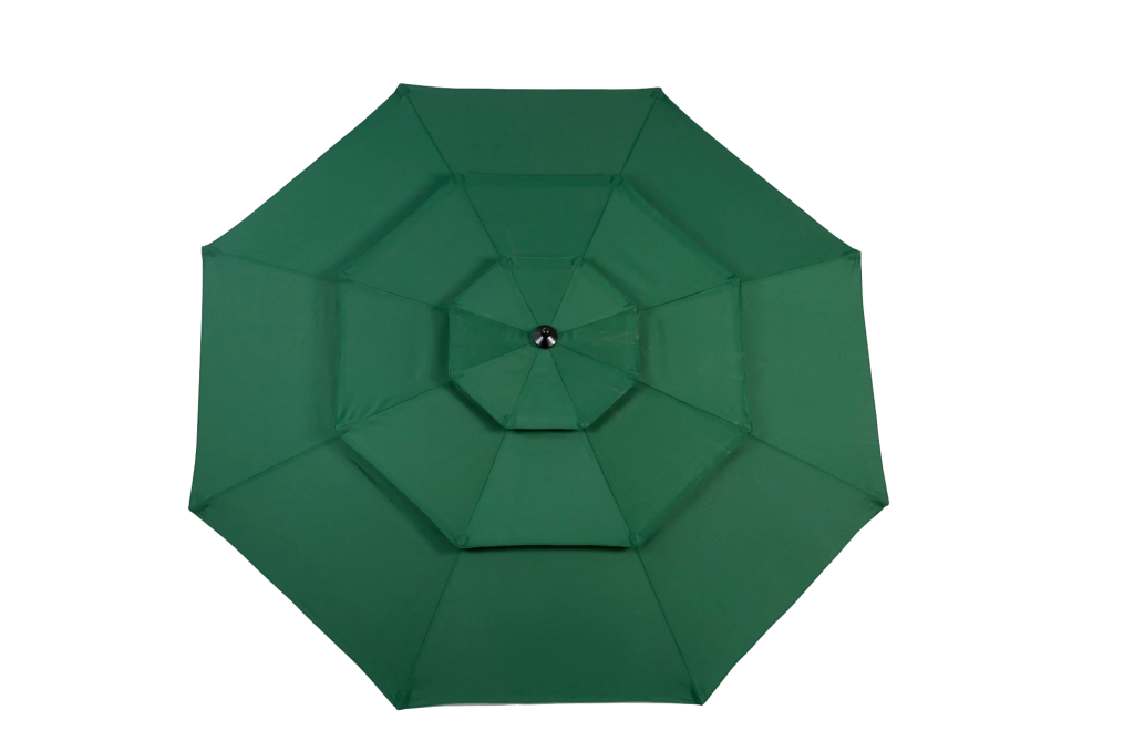 Ombrellone da esterno 10 ft a 3 livelli con inclinazione; verde scuro