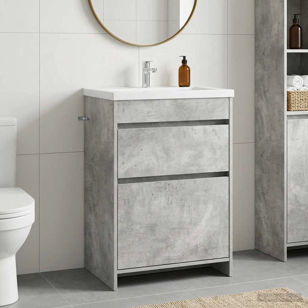 Mobiletto da Bagno Sotto Lavabo Grigio Cemento 890731