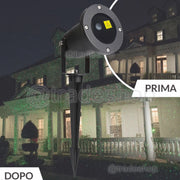 Trade Shop - Proiettore Luci Laser Da Esterno Su Picchetto Fantasia Punti Giardino Discoteca -