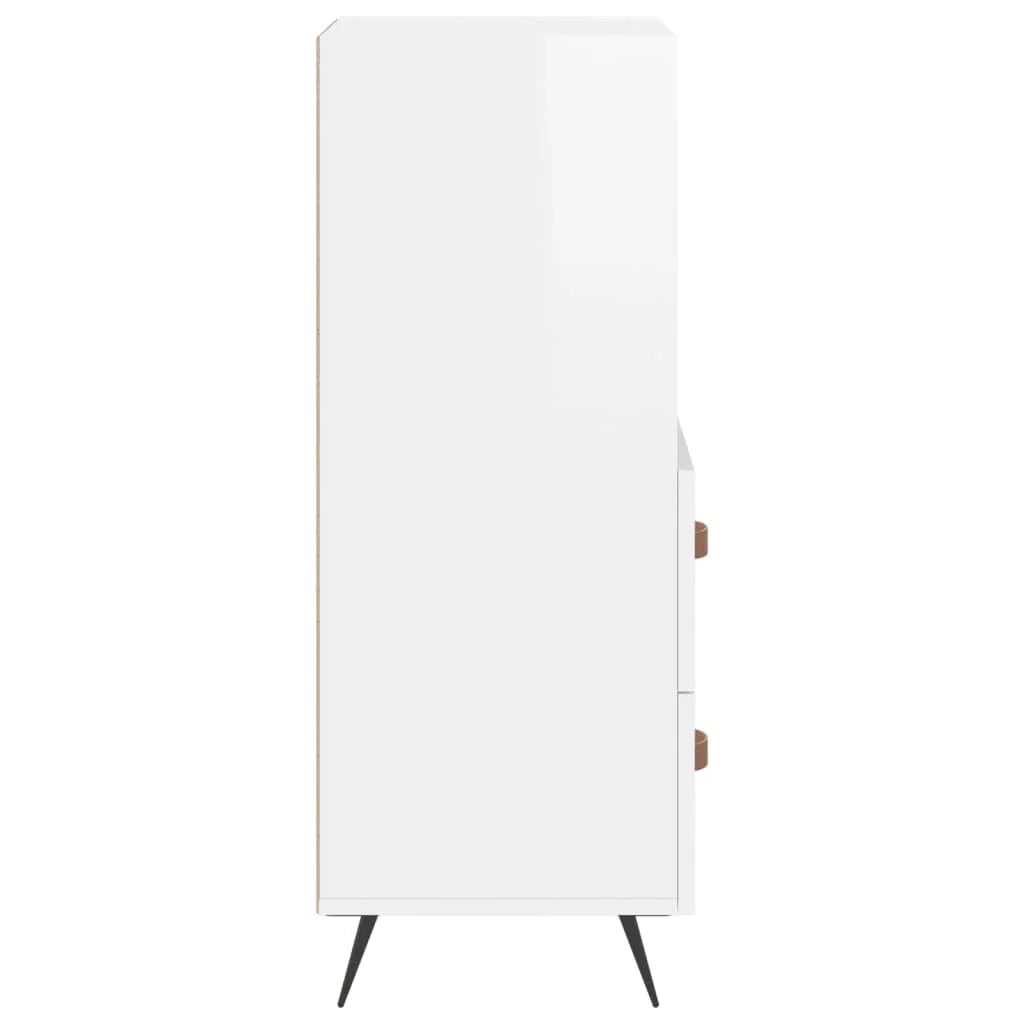 Buffet credenza cassettiera mobiletto mobile contenitore organizer per cucina soggiorno finitura lucida 34,5 x 34 x 90 cm legno ingegnerizzato bianco 02_0030607