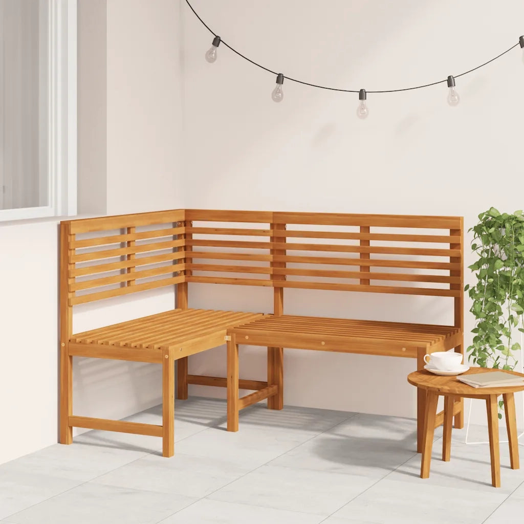 Panchina da Giardino | Panca da Giardino ad Angolo 140 cm Legno Massello Acacia