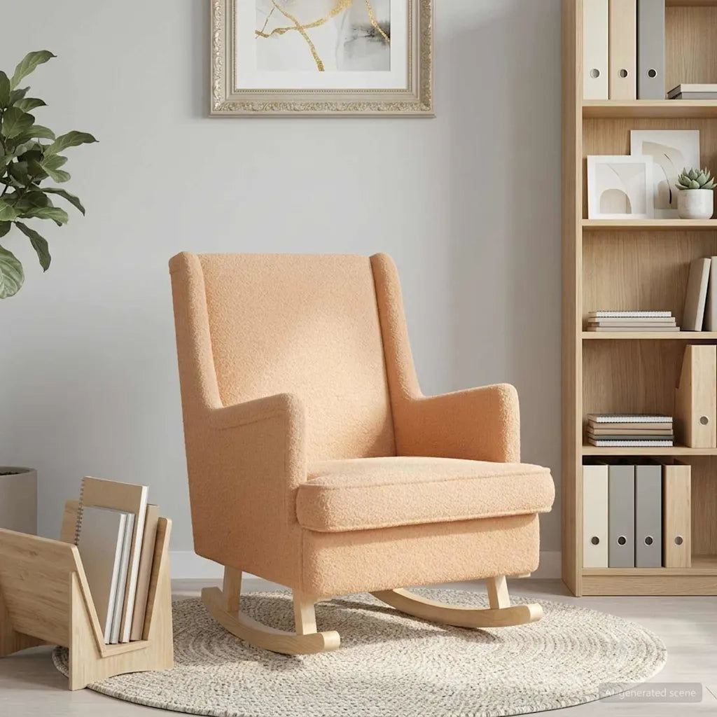Sedia a dondolo Beige 62 x 80 x 85 cm Bouclé 42029975