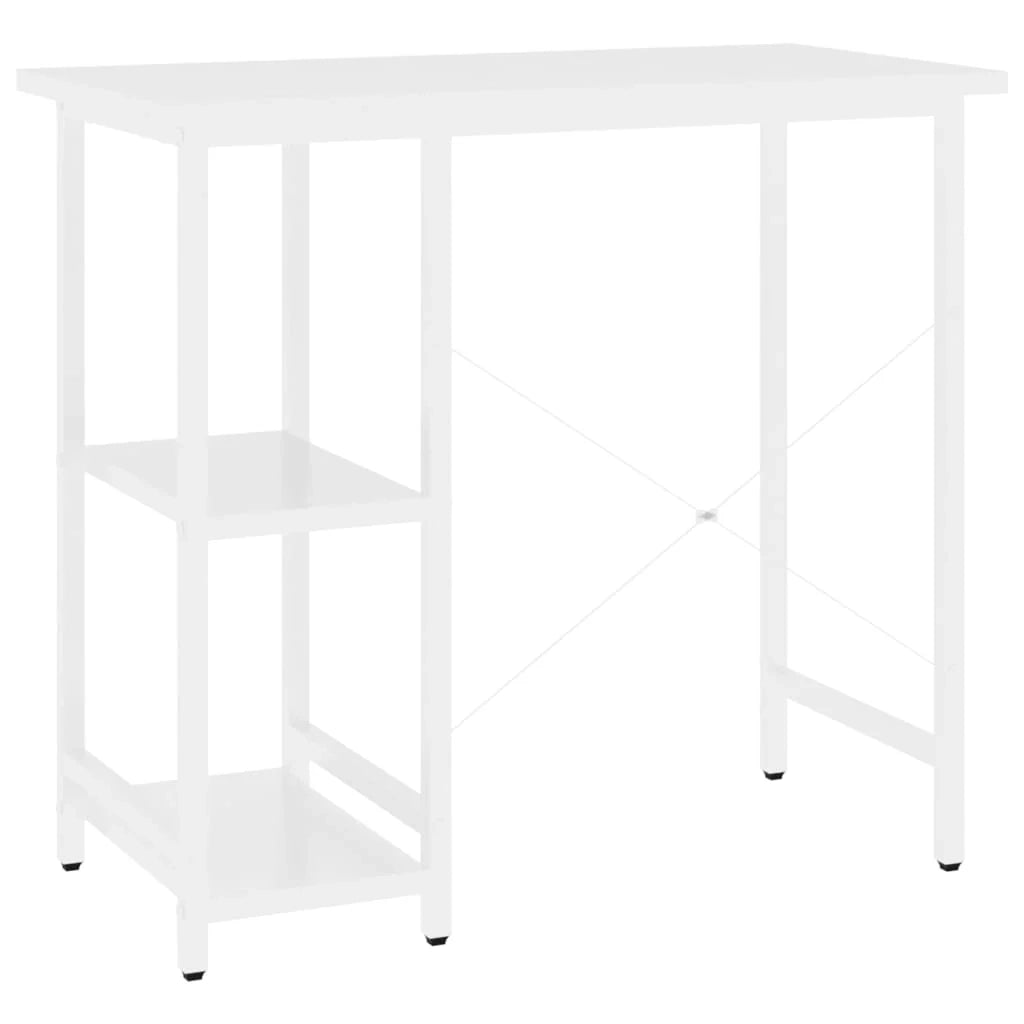 Scrivania per computer postazione di lavoro mobile per computer studio per computer 80 x 40 x 72 cm MDF e metallo bianco 02_0023716