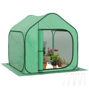 Serra a Casetta Pieghevole con Ingresso a Cerniera, in Acciaio e PE, 150x148x148 cm, Verde