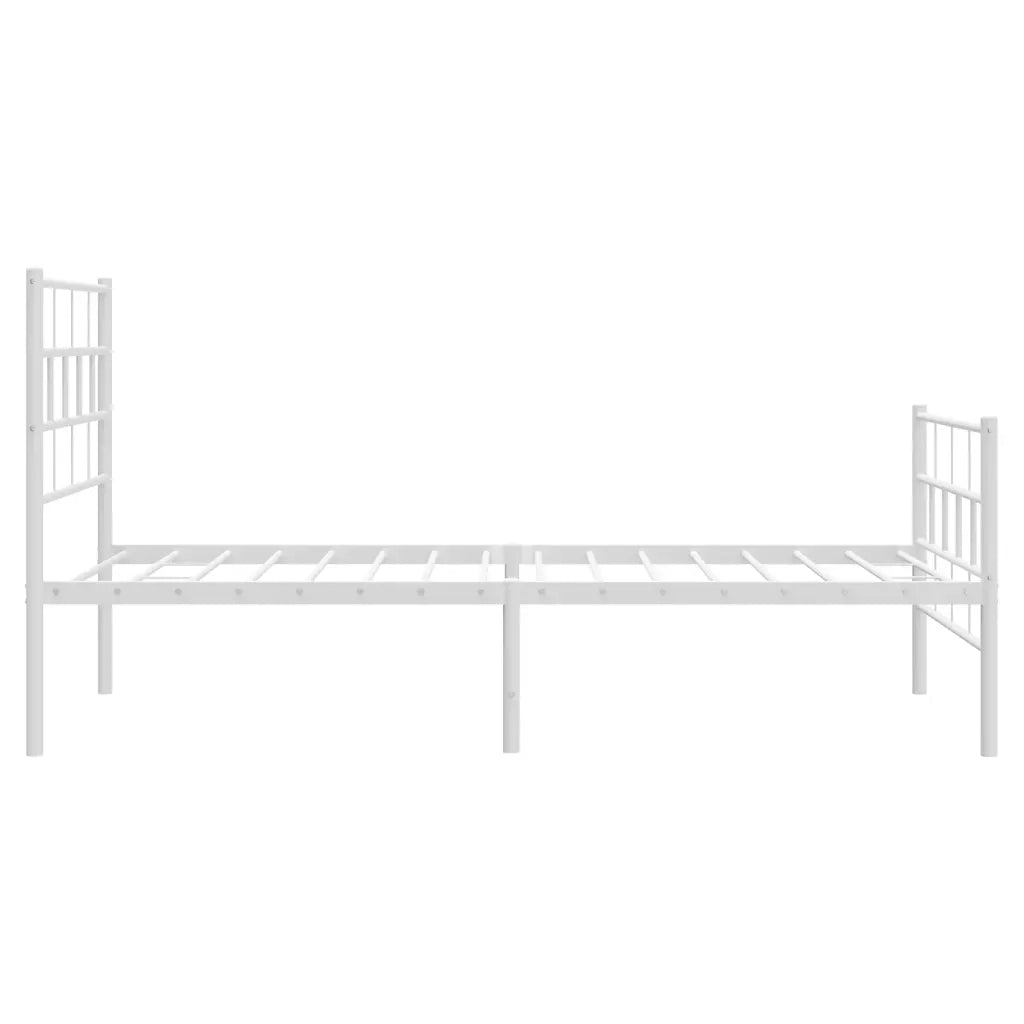 Giroletto con Testiera e Pediera Metallo Bianco 90x200 cm 355719