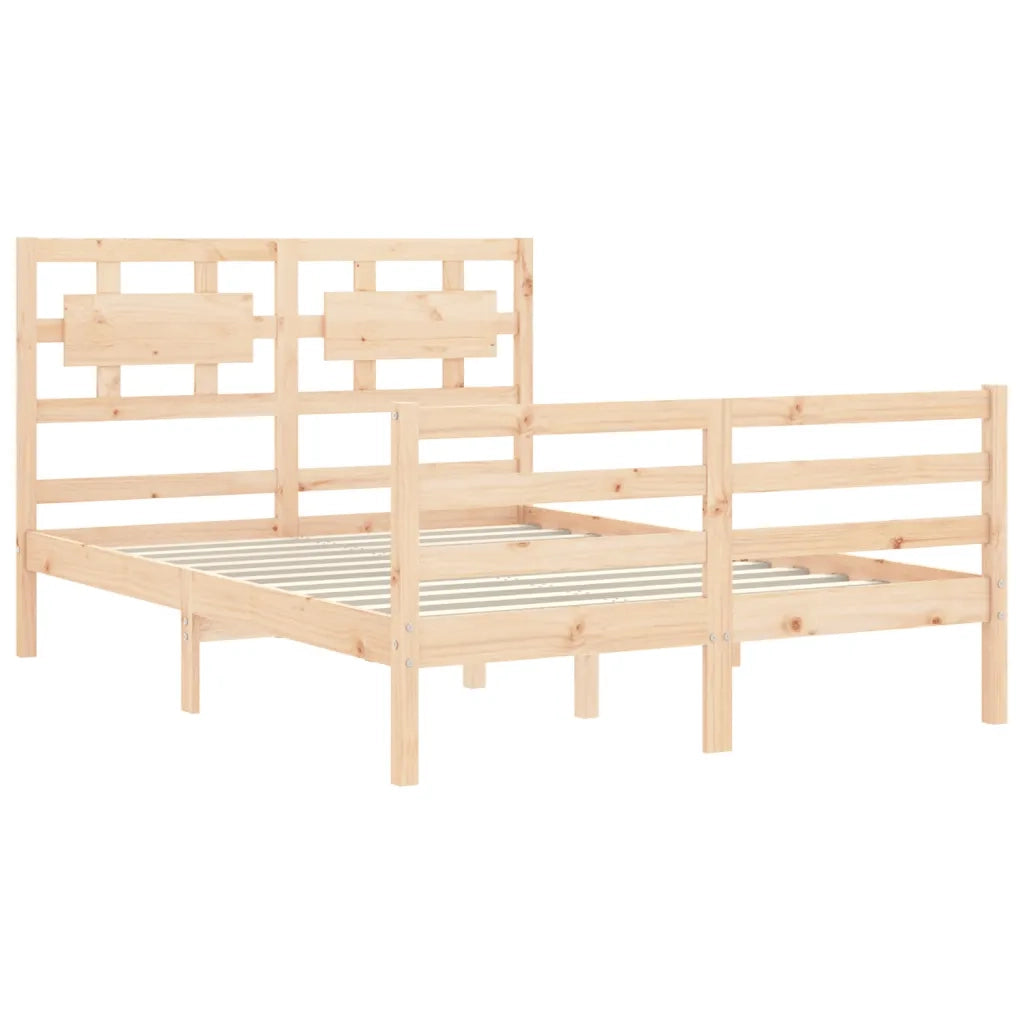Giroletto con Testiera-Struttura Letto con testiera 120x200 cm in Legno Massello 596025