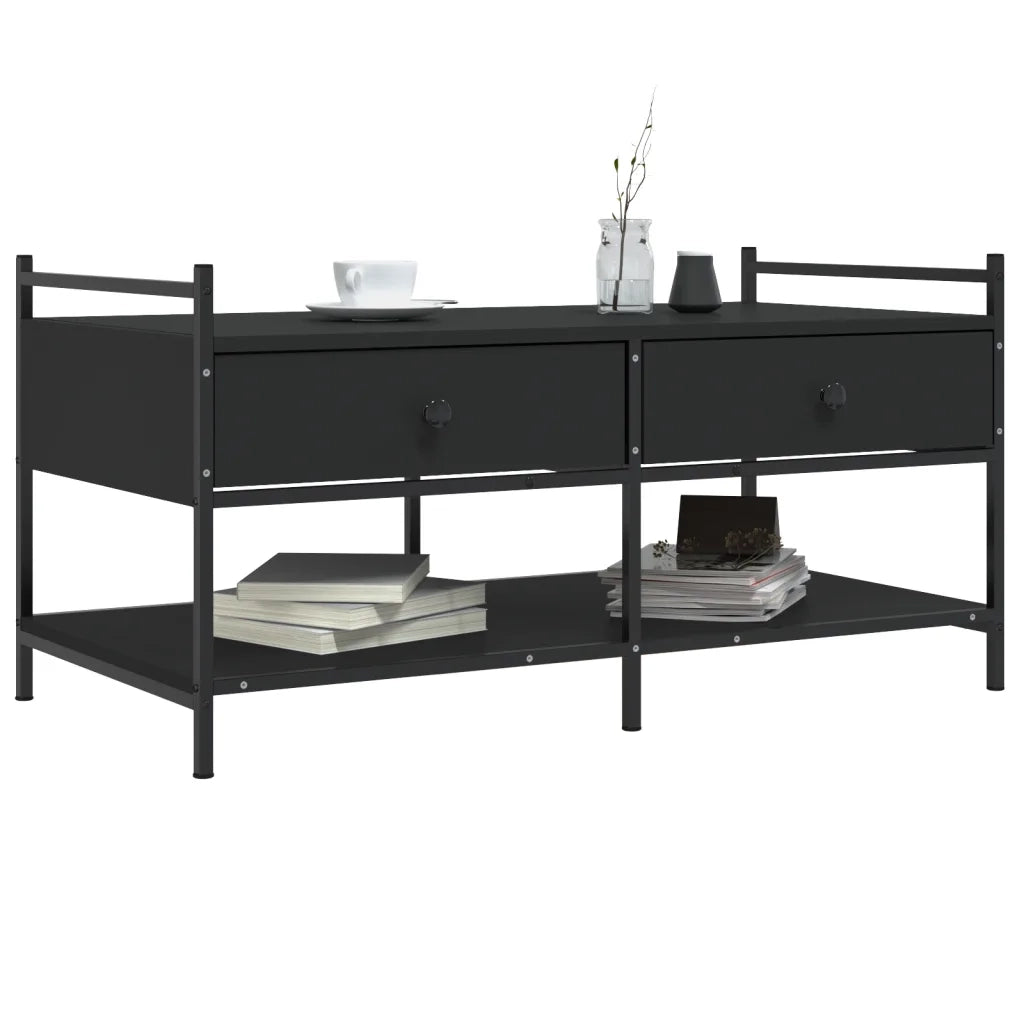 Tavolino da salotto | Tavolino da caff¨¨ | Tavolino da Soggiorno Nero 99x50x50 cm in Legno Multistrato