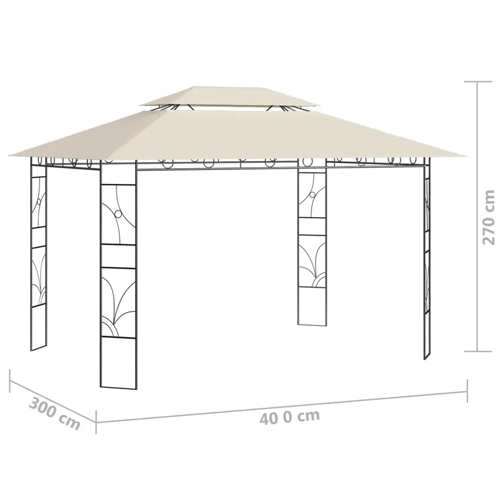 Gazebo 4x3x2,7 m Crema 160 g/mÂ²