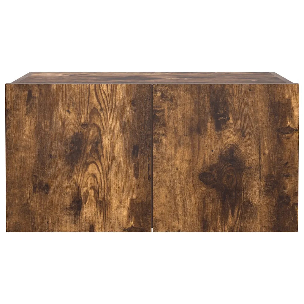 Mobile TV a Parete | Armadietto TV | Mobile Porta TV con Luci LED Rovere Fumo 60x35x31 cm