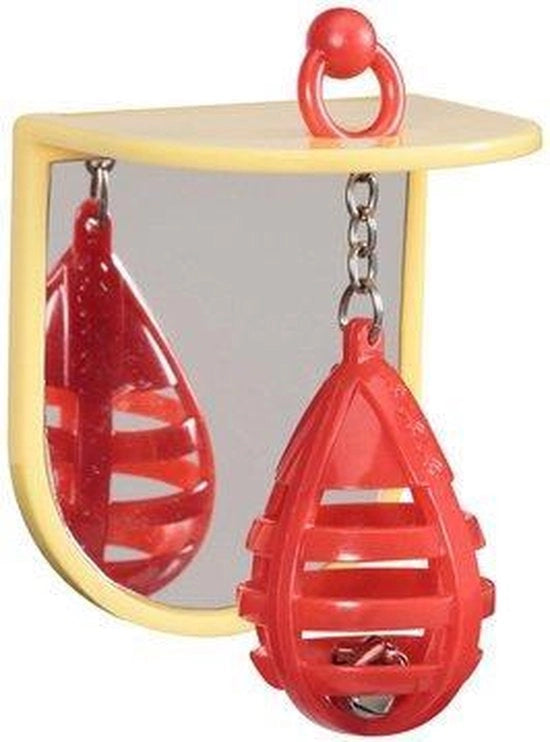 Sacchetto da pugilato per bambini - 7,5 cm - Con specchio - Con campanello - Rosso