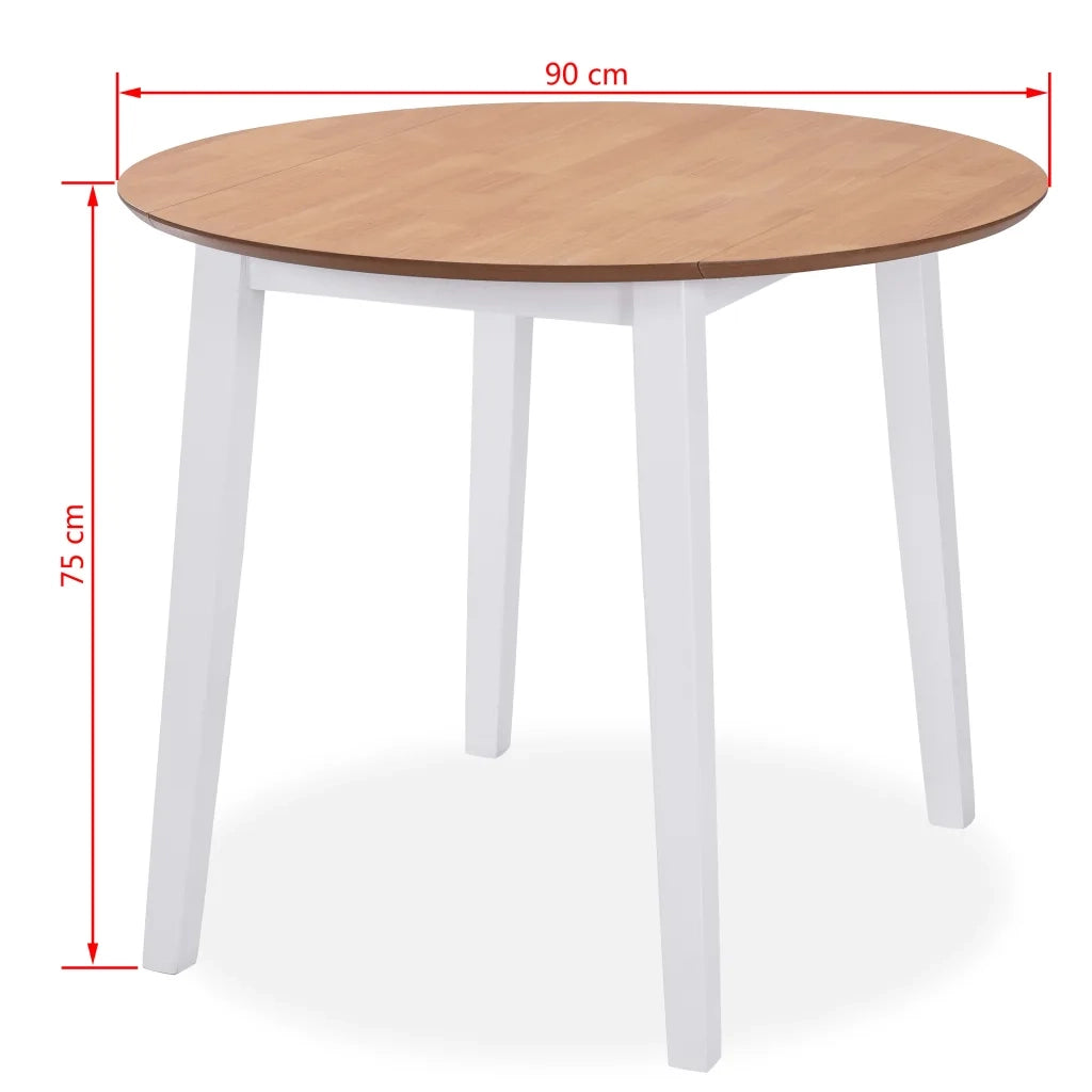 Set da Pranzo 3 pz in MDF e Legno di Hevea Bianco 274942