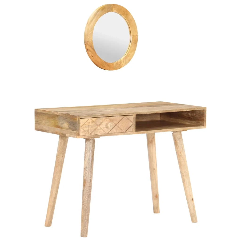 Toeletta tavolo da trucco di design mobili per camera da letto 100 x 50 x 76 cm legno massello di mango 02_0006358