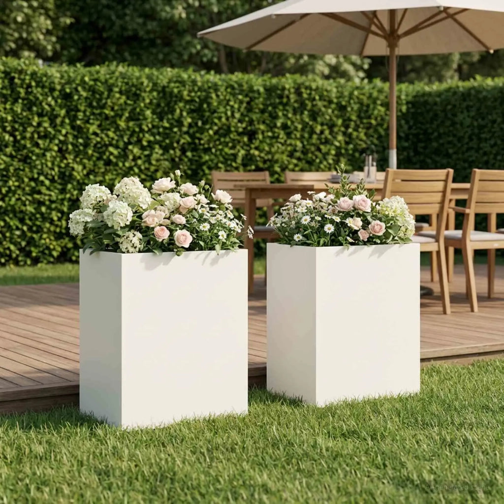 Vaso da giardino 2 pz Bianco 40 x 30 x 40 cm 8005473