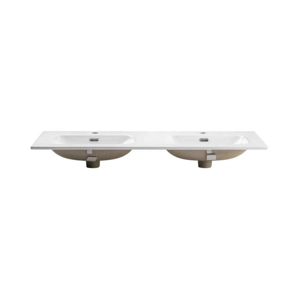 Set da bagno BRAZZA: mobile sotto lavabo 120cm + doppio lavabo incassato bianco