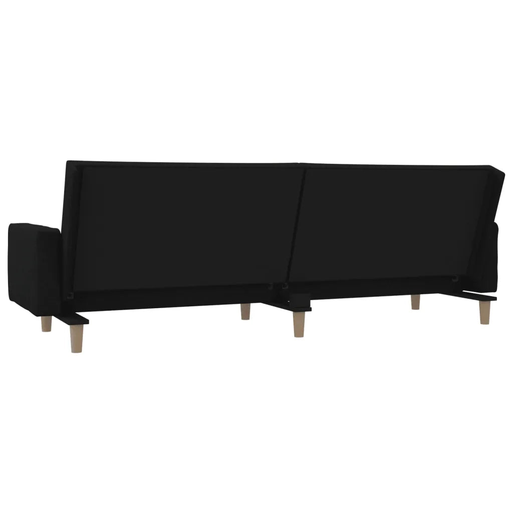 Divano letto | Sof¨¤ letto | Letto singolo a 2 Posti con 2 Cuscini Nero in Tessuto