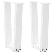 Gambe per Tavolino da CaffÃ¨ a Forma di V 2 pz Bianche 38x(42-43,3) cm Acciaio