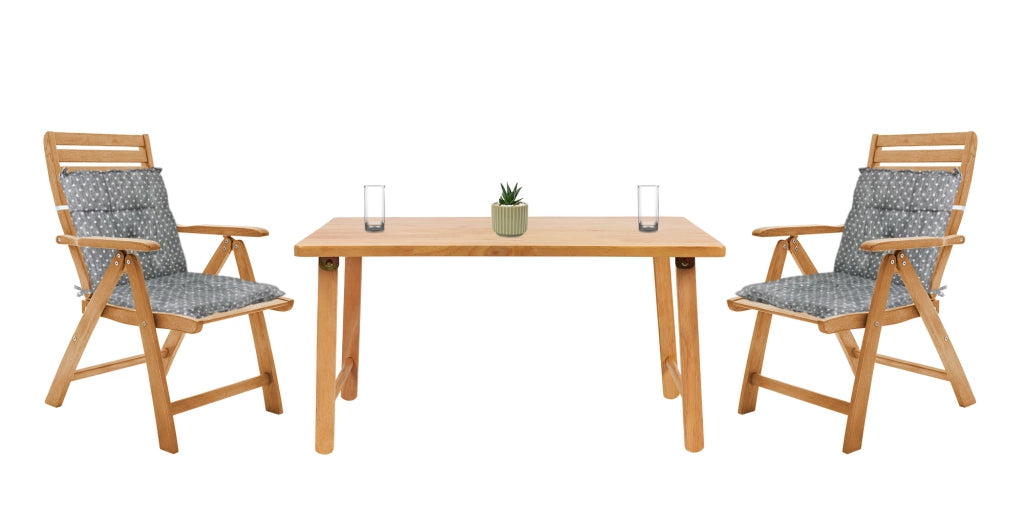 Set Cuscini Sedia Con Schienale Imbottiti Con Laccetti Banda Elastica 40 x 80 Cm CuoricinoPiombo - 4 Pezzi
