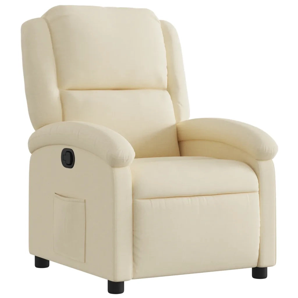 Divano Sedia-Poltrona Reclinabile in Tessuto Crema 458133