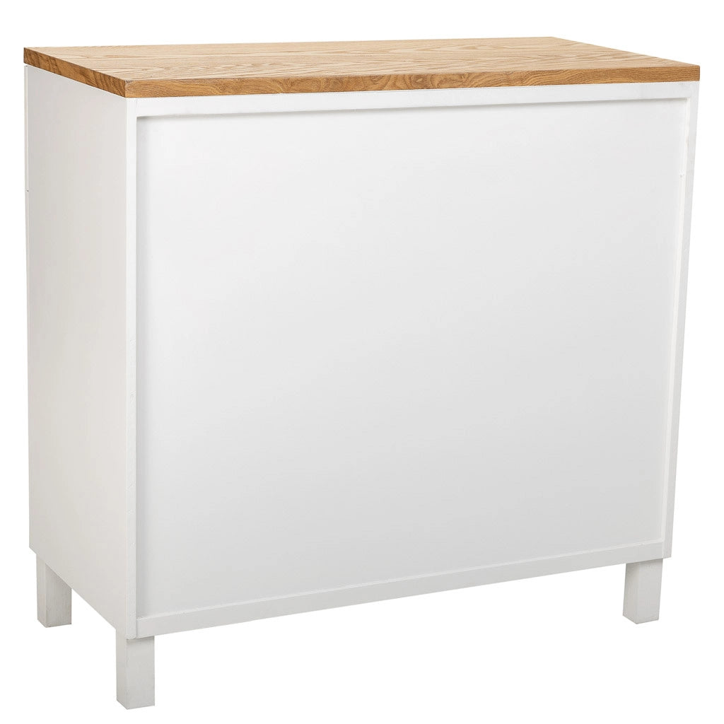 Mobile da ingresso in legno, 2 cassetti, 2 porte bianco 82x39,5x80