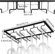 Sostegno vino appeso in legno nero - quadruplo per famiglia ristorante hotel bar - 40 x 225 cm panno bar