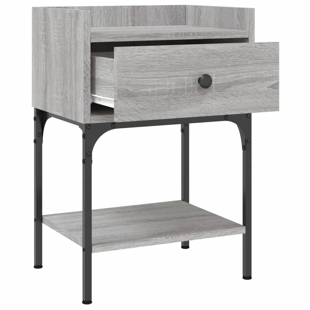 Comodino-Tavolino da notte Grigio Sonoma 40,5x31x60 cm in Legno Multistrato