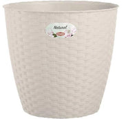 VASO RATTAN TONDO NATURAL STEFANPLAST - PP BIANCO CM 24 H.CM 22,5- 2 pezzi