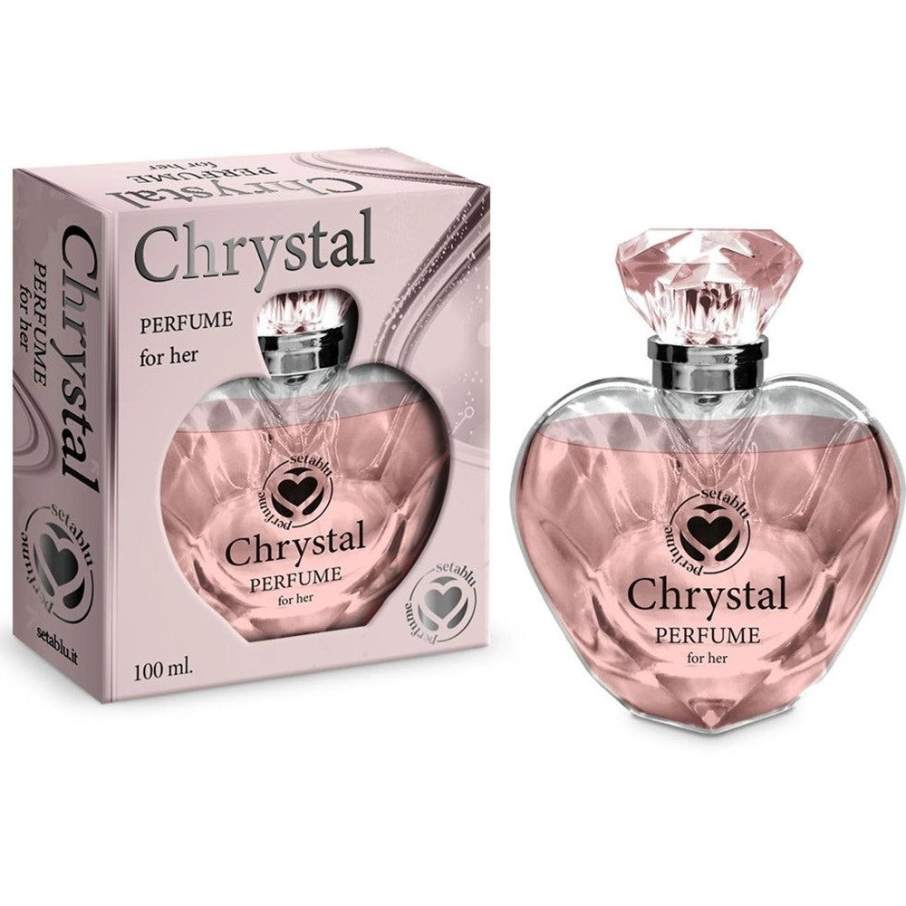 Trade Shop - Profumo Corpo Per Lei Eau De Parfum Da Donna Chrystal Da 100ml A Forma Di Cuore 020921 -
