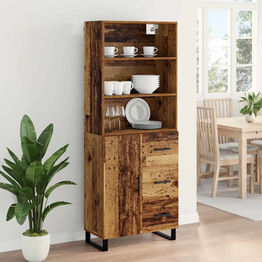 Credenza con cassetto 2 pcs Legno vecchio Legno multistrato
