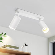 ZMH Faretto da soffitto bianchi 2 fiamme GU10 orientabili legno anche parete per soggiorno senza lampadina