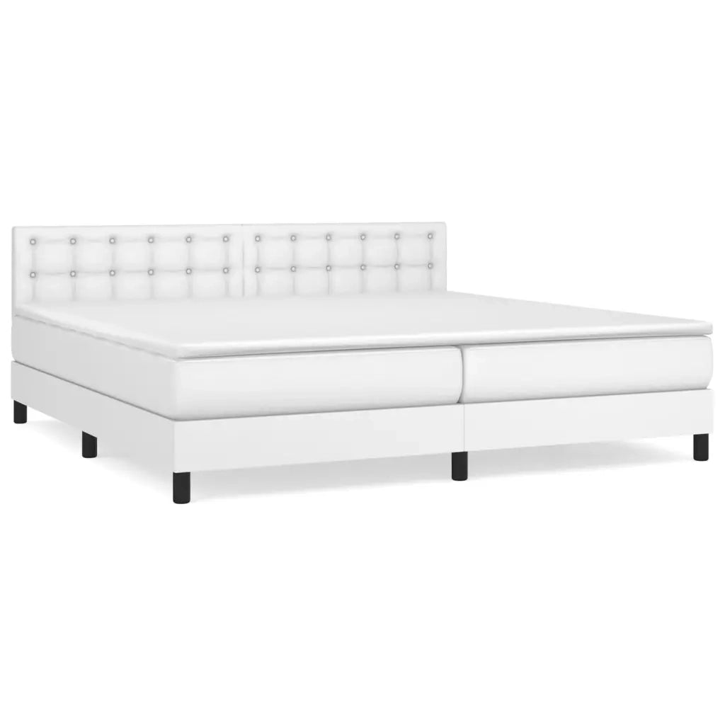 Giroletto a Molle con Materasso Bianco 200x200cm in Similpelle cod mxl 61273