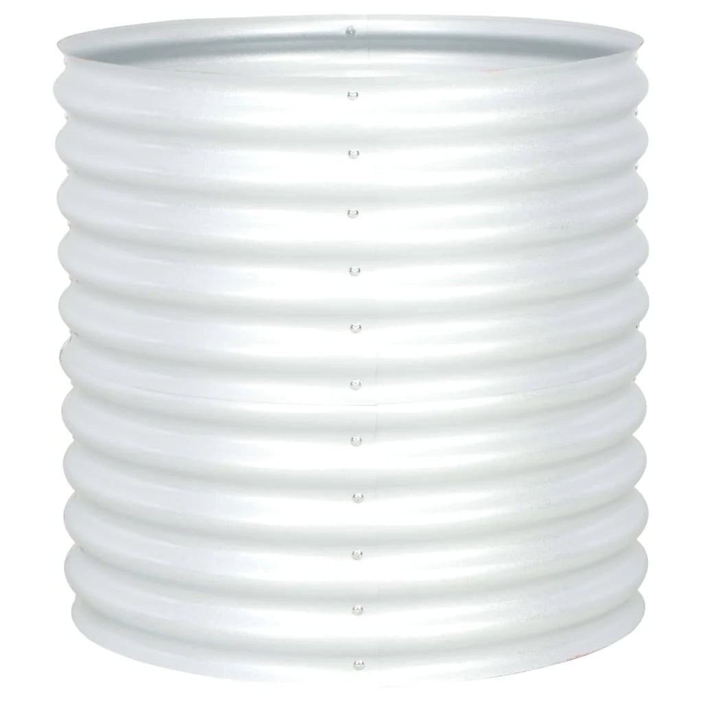 Fioriera rialzata per piante e fiori giardino 80 x 80 x 81 cm acciaio zincato argento 02_0001083