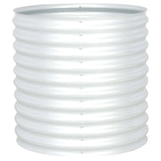 Fioriera rialzata per piante e fiori giardino 80 x 80 x 81 cm acciaio zincato argento 02_0001083