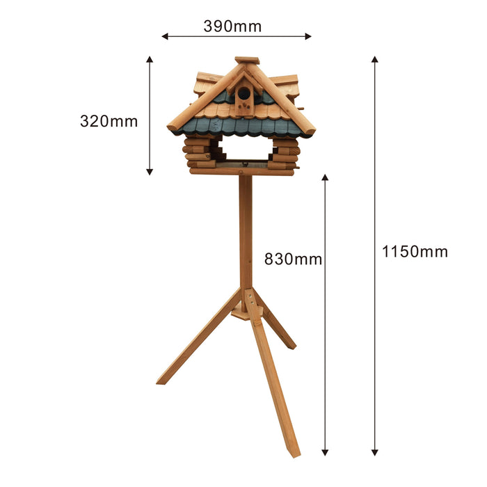 Toboli Mangiatoia per uccelli con supporto in legno di abete 115cm Per uccelli selvatici Con abbaini