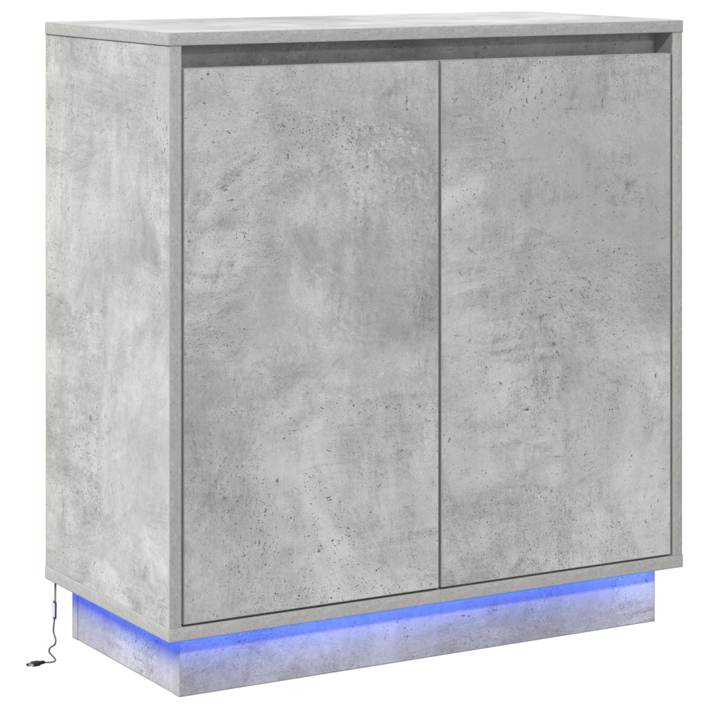 Mobile TV  con LED Grigio Calcestruzzo 71x34,5x75 cm in Legno Ingegnerizzato