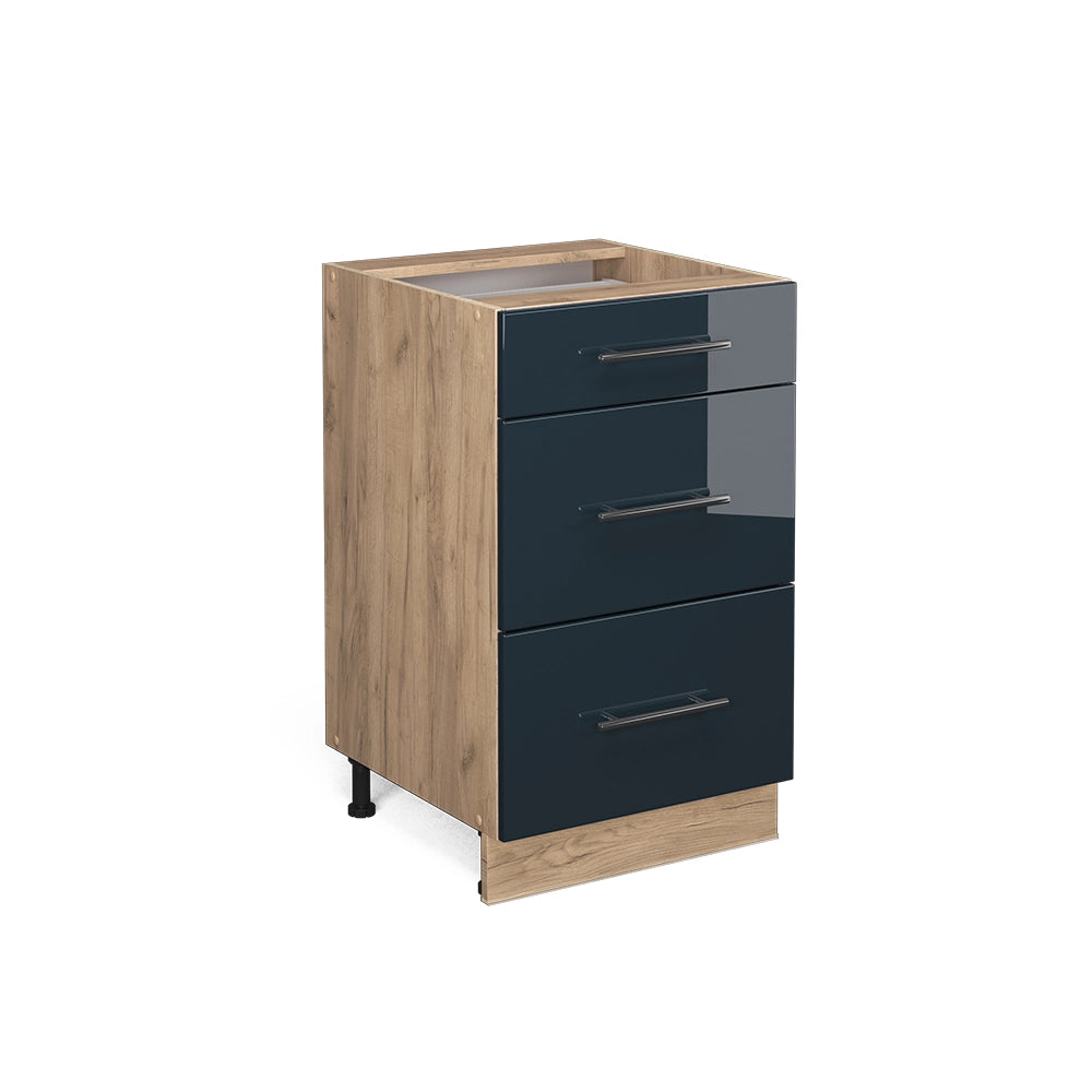Vicco Mobili da cucina Blu scuro lucido 50 cm senza piano di lavoro
