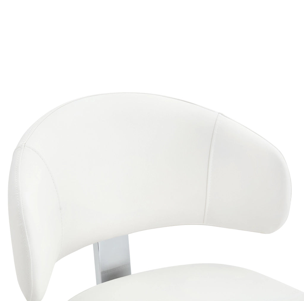 Set di 2 sedie girevoli con schienale curvo in PU bianco