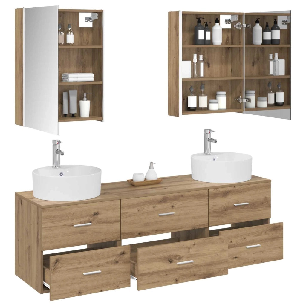 Set di mobili per il bagno 5 pcs Rovere Artigianale 3406894