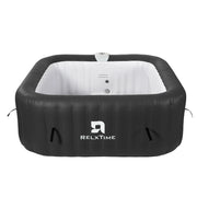 Spa gonfiabile quadrata 6 posti - RELXTIME - 130 getti - Nero - Filtro e copertura inclusi