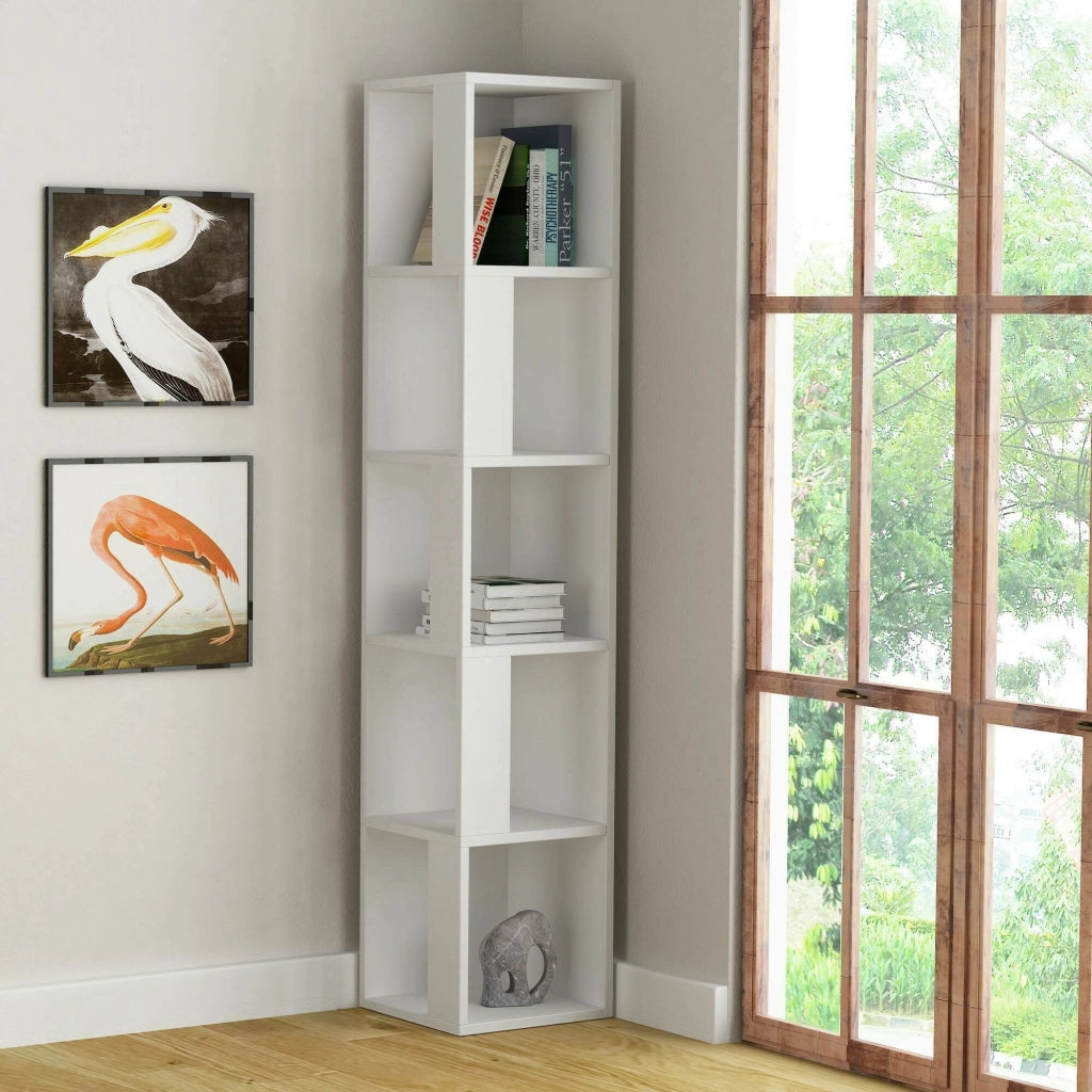 Biblioteca Herman, Libreria 4 Ripiani, 34x34x161h cm Bianco