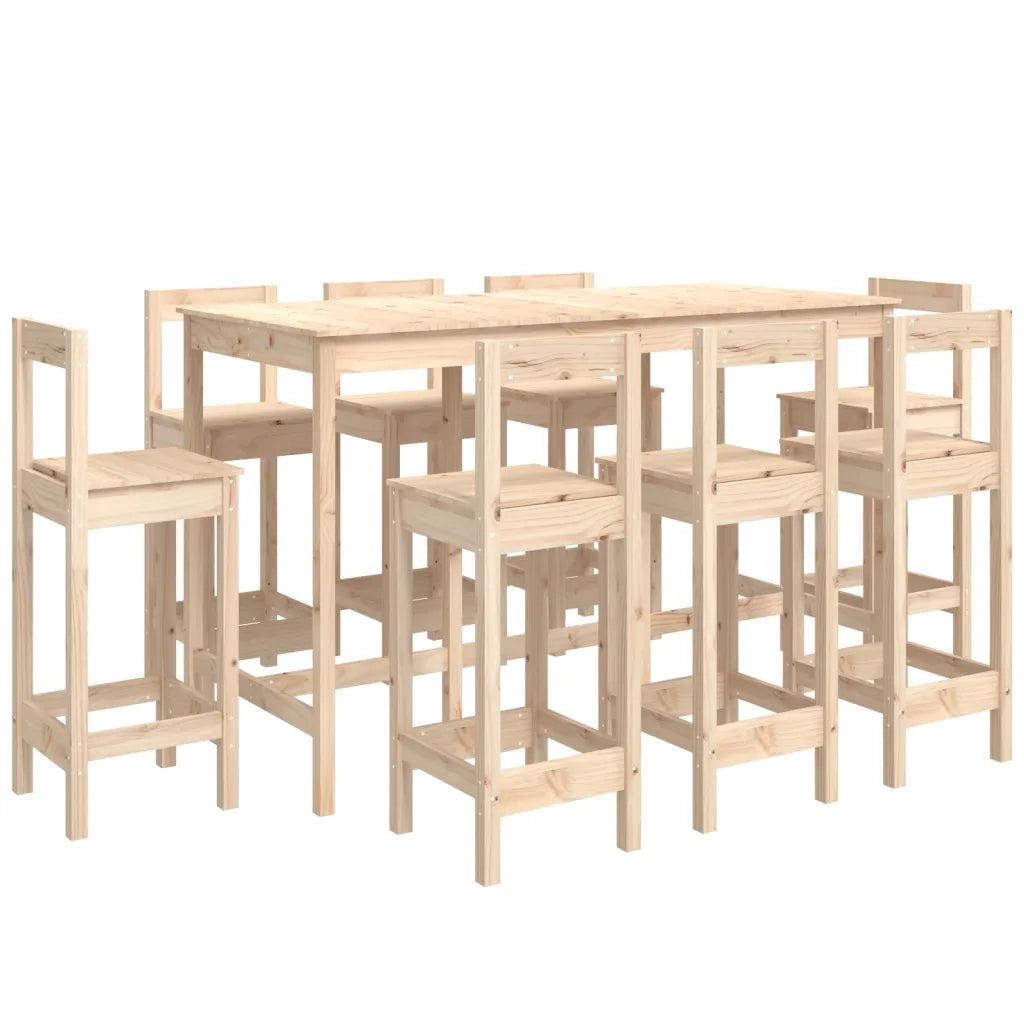 Set da Bar 9 pz in Legno Massello di Pino 3124722