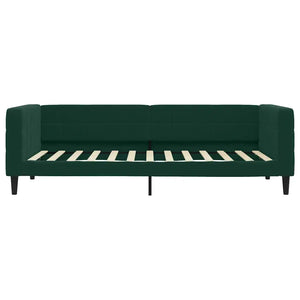 Divano Letto Estraibile Cassetti Verde Scuro 100x200cm Velluto 3196748