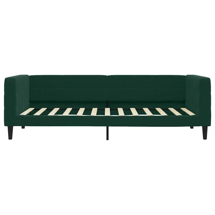 Divano Letto Estraibile Cassetti Verde Scuro 100x200cm Velluto 3196748