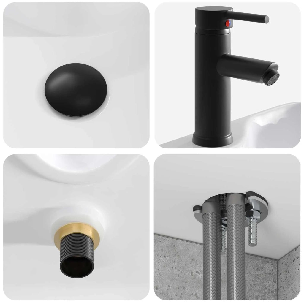 Mobile lavabo da parete Grigio Cemento 49 x 41 x 63 cm