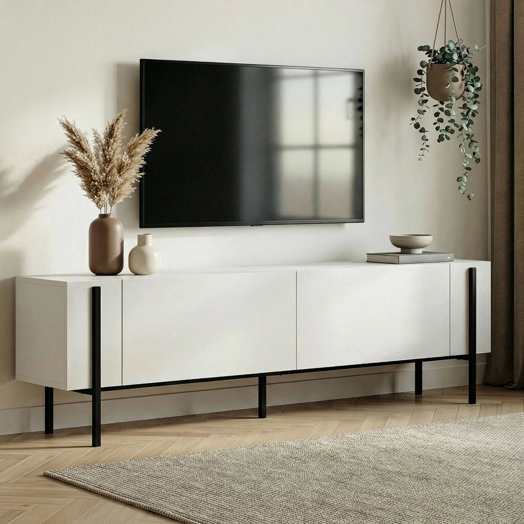 Noga, Mobile Porta tv 2 Ante, 180x30x45h cm Bianco