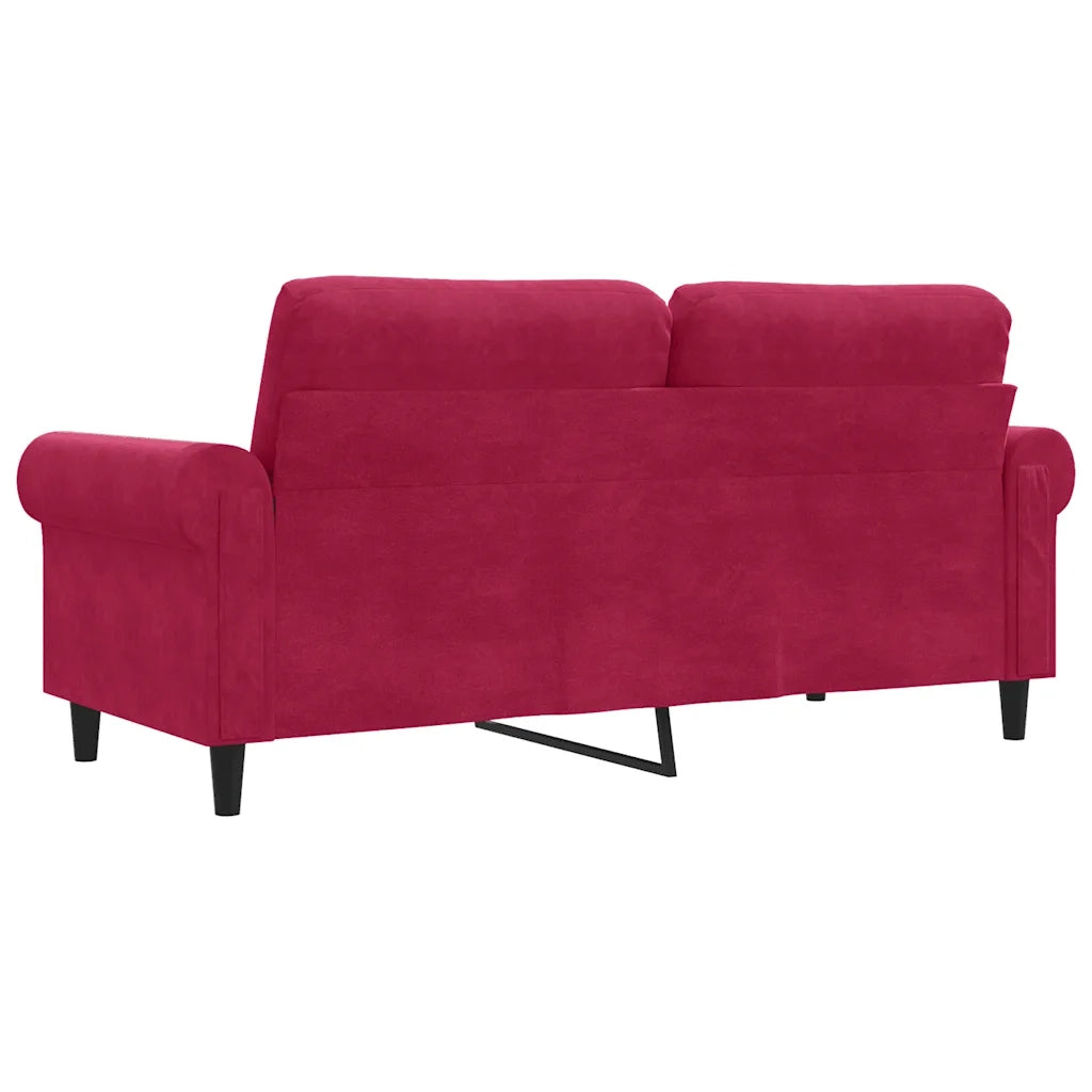Divano a 2 Posti Rosso Vino 140 cm in Velluto 359533