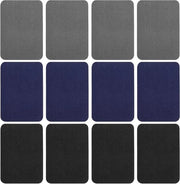 12 pezzi di patches per cucire per riparazione e decorazione (nero, blu, grigio)
